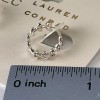 LC Lauren Conrad Earrings Silver-Tone Cubic Zirconia Small Laurel Hoops