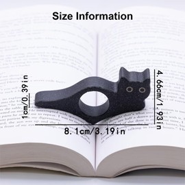 Cat Thumb Book Page Holder - ShiningUU 2PCS Reading Cat Book Holders | Cute Black Cats Design | Shaped Page Holders for Readers | Lightweight Book Accessories & Gifts for Book Lovers