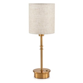 UMEXUS Cordless Table Lamp, Rechargeable Battery Powered Light, Dimmable Touch Small Accent Lamp with Linen Shade, Ambient Lighting for Home Nightstand Kitchen Counter Sofa Side End Dining Table