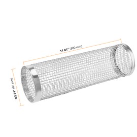 SEUNMUK 4 PCS Rolling Grill Baskets, Stainless Steel Grilling Cages, Barbecue Cages BBQ Tool for Meat Vegetables Seafood