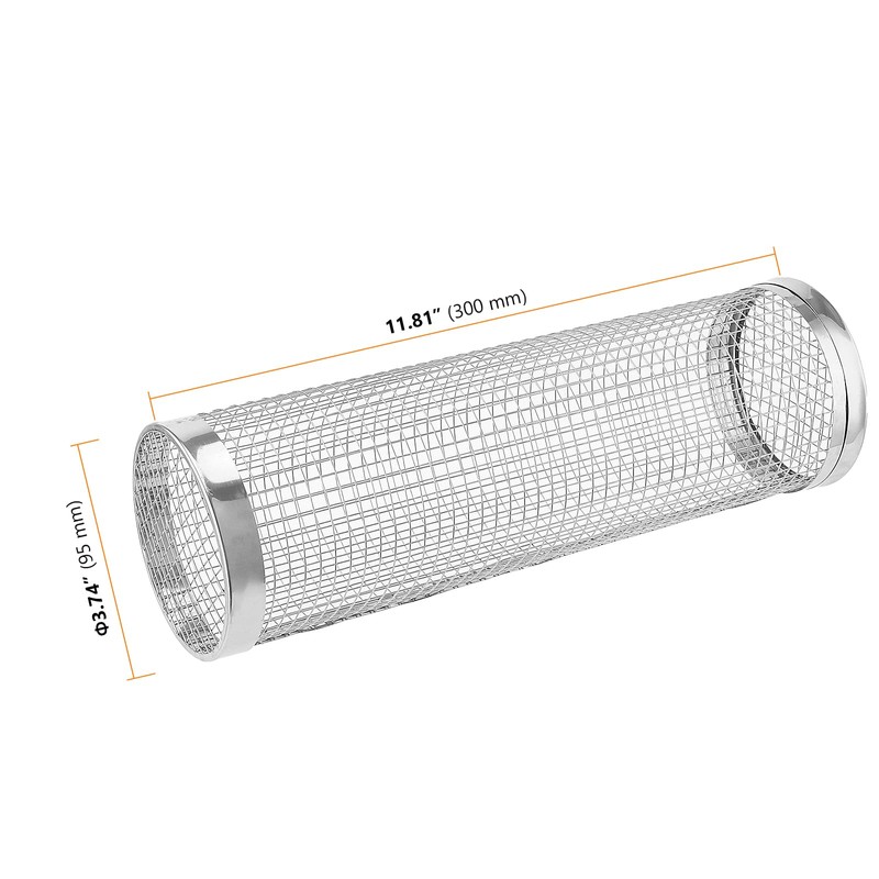 SEUNMUK 4 PCS Rolling Grill Baskets, Stainless Steel Grilling Cages,