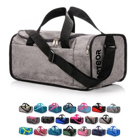 meteor Sports Bag Gym Holdall Men Women Duffel Shoulder Fitness Bag Swimming Pool Bag Travel Holiday Strap Cabin Luggage Weekender Overnight Camping Small 20L Large 40L (Grey Melange/Black, 20 L)