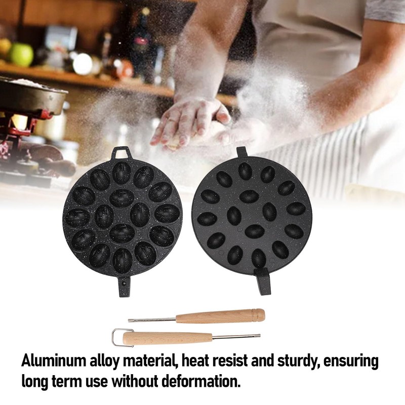 Walnut Cookie Mold Maker, 16 Hole Non-Stick Oreshki Mould Maker,