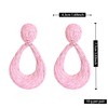 Chanaiqw Teardrop Handmade Statement Raffia Earrings Cute Boho Rattan Dangle