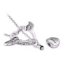 OutstandLong Angel Wings Cremation Jewelry for Ashes Heart Urn Necklaces