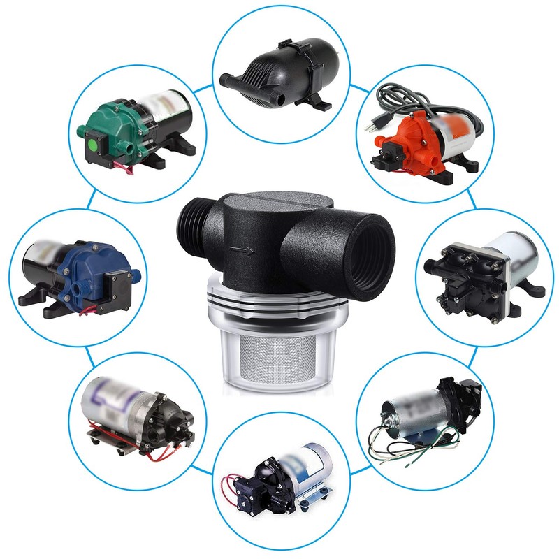 Mudder Water Pump Strainer Filter, RV Replacement 1/2 Inch Twist-On