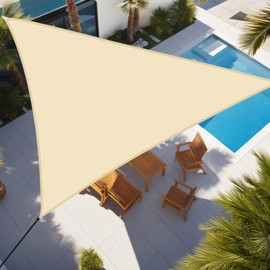 ZAIXIA 16' x 16' x 16' Waterproof Sun Shade Sail Triangle Canopy,UV Resistant for for Patio, Garden, Outdoor, Backyard,Outdoor Activities