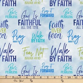 Prayers of Faith Digital Cotton Print Fabric by The Yard