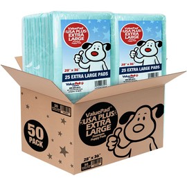 ValuePad USA Plus Puppy Pads, Extra Large 28x36 Inch, 200 Count Bulk Pack - Premium Puppy Pee Pads for Dogs, Tear Resistant, Super Absorbent Polymer Gel Core, 5-Layer Design