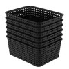 Ikando Plastic Rectangular Storage Basket with Handles, Office Home &