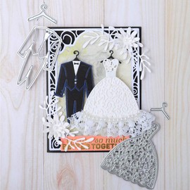 1 Pcs Long Dress Metal Die Cuts,Clothing Dress Cutting Dies for Card Making Clearance, Embossing Dies, DIY Scrapbooking Artist Cutting Dies Stencils for Card Making Photo (Wedding Dress Suit)