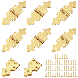 ZZLZX 8PCS Wooden Box Box Hinge Hinge 48 Nails Yellow Vintage European Rectangle Box Hinge Hinge for Jewelry Boxes Mini Cabinets Cabinet Doors Small Woodworking Projects