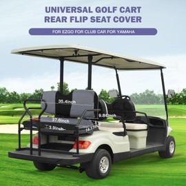 ECCPP Universal Golf Cart Seat Covers for Club Car for EZGO for Yamaha Original Rear Seat Cushion, No Need to Staples, Easy to Install, Grey & Black
