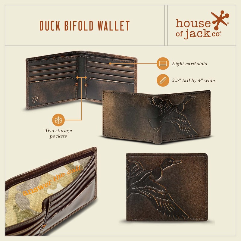 HoJ Co. Duck Bifold Wallet for Men | Outdoor Sportsman