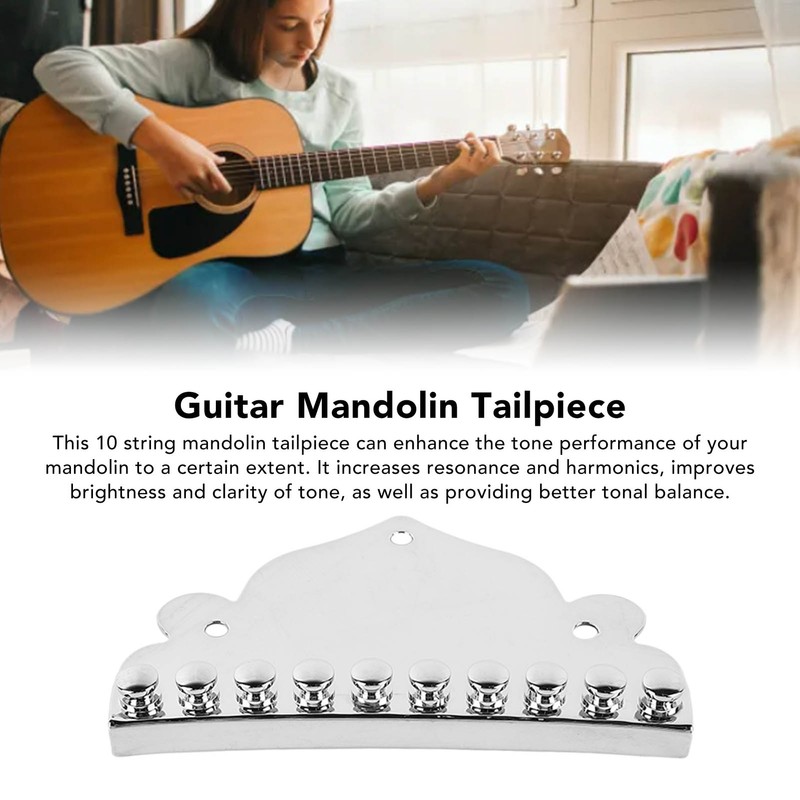 Mandolin Tailpiece 10 String Metal Guitar Mandolin Tailpiece Replacement for