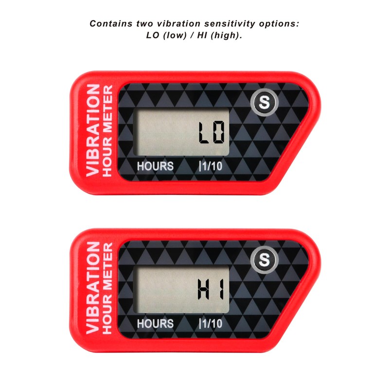 NInE-ROnG HM016B LCD Wireless Digital Operating Hour Counter Vibration-Activated for