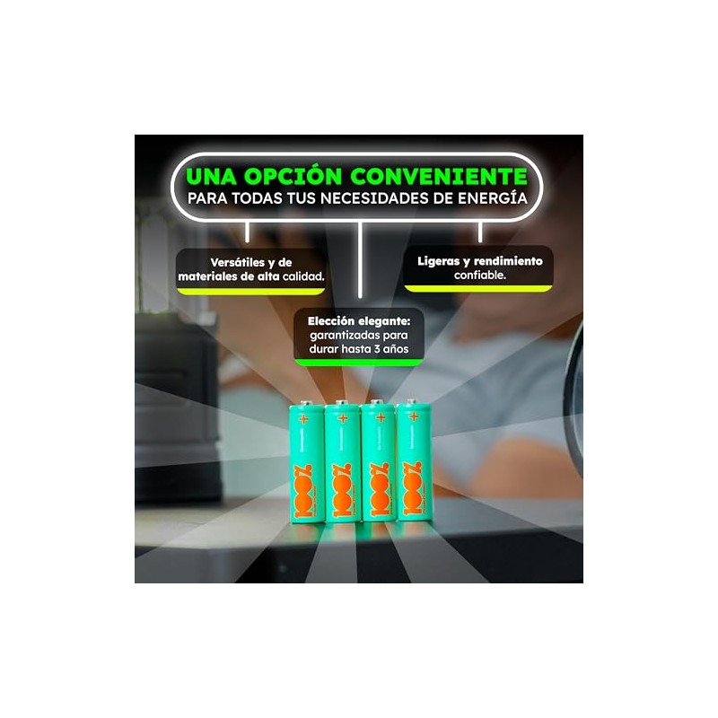 100%PeakPower Pilas AA Recargables 2600 mAh NiMH | Lote de