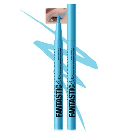 Bright Blue Matte Liquid Eyeliner Pencil, Colorful High Pigmented Waterline Eye liner Waterproof Pen, Colored Smudgeproof Long Lasting Eyeliner Pen Christmas Party Festival Makeup Gift for Women-02