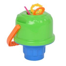 Mess Free Bubble Bucket for Kids, Bubble Maker with 4oz Solution and 3 Wands, Perfect for Beach, Pool, Backyard, and Park Play, Easy to Use and Portable Bubble Toy