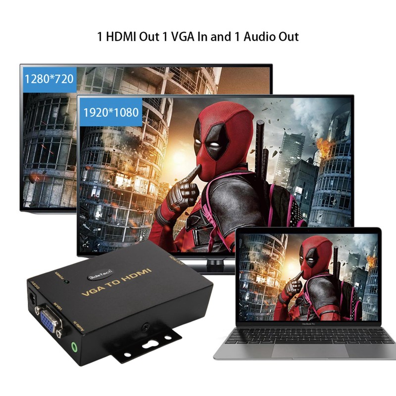 JideTech 1080P VGA to HDMI Converter with 3.5mm Audio Port