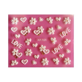 Generic Heart Rose Love Stars Valentine's Day Rhinestone Art Nail Sticker 701 Nail Wraps Art Stickers Manicure Supplies for Women for Home Nails Full Long Lasting Easy Apply and Remove