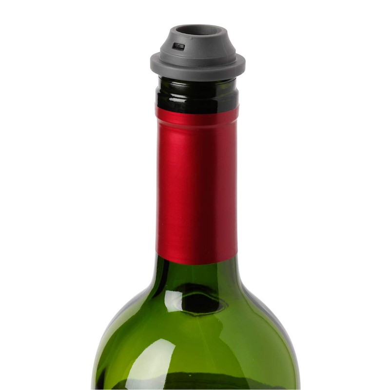 Le Creuset, 2-er Set Verschlüsse für Weinpumpen, Weinkonservierung, Schwarz, Silikon,