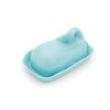 Fox Run Whale Ceramic Butter Dish with Lid, 7", Aqua