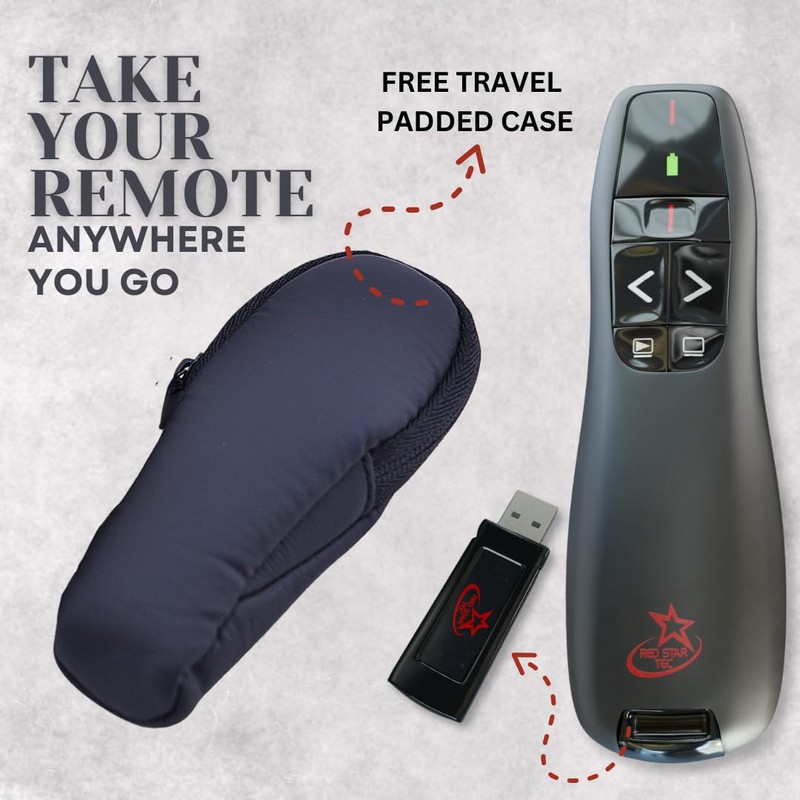 Red Star Tec Wireless Powerpoint and Keynote Presentation Remote Clicker