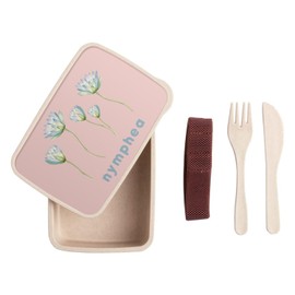 Fabulous Lunch Box Lunchbox mit Besteck, Rosa – Nymphea Seerose Blumen Minimalist Chic Liebe – 700 ml