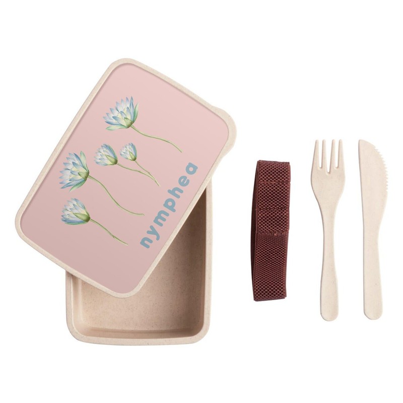 Fabulous Lunch Box Lunchbox mit Besteck, Rosa – Nymphea Seerose