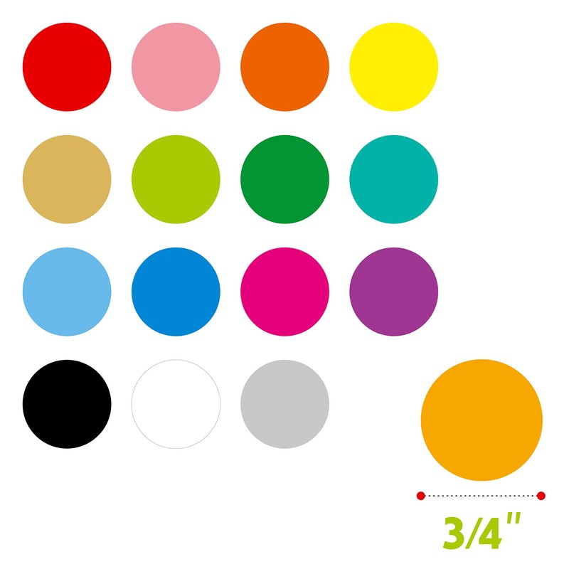 4480 PCS 3/4" Round Polka Circle Dot Sticker Labels Mega