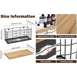 Siyzda Paper Towel Dispenser, Metal Paper Towel Holder with Wood Lid, Commercial Napkin Dispenser, Tri-Fold Paper Towel Dispenser for Home Bathroom Kitchen, Wall Mounted & Countertop (Matte Black)