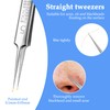 3PCS Blackhead Remover Tweezers and 1PC Ingrown Hair Tweezers, Precision