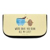 Mr. & Mrs. Panda Coffee Bean Cosmetic Bag, yellow, Hand