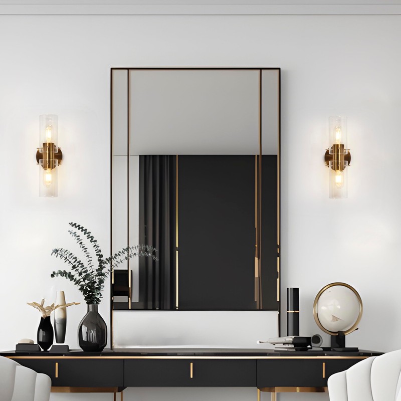 GEPOW Sconces Wall Lighting, Modern Gold Wall Sconces Indoor with