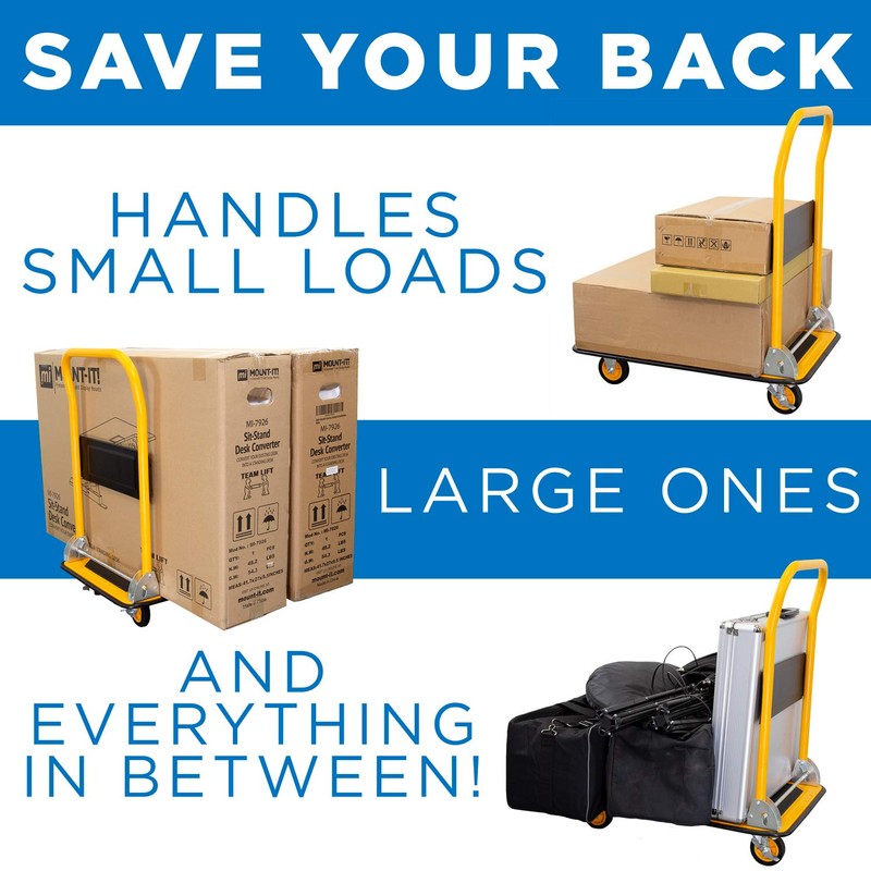 Mount-It! Folding Hand Truck Dolly Platform Truck, 330 lb Heavy