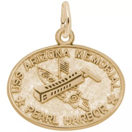 Rembrandt Gold-Plated Sterling Silver USS Arizona Memorial Charm by Rembrandt