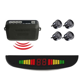 MASO Wireless Car Reverse Radar with 4 Sensor Kit, DC 12V Wireless Car Reverse Radar 0.3-2.0m/11.81-78.74in, Car Reverse Backup Parking Sensor with Sensitive Radar System