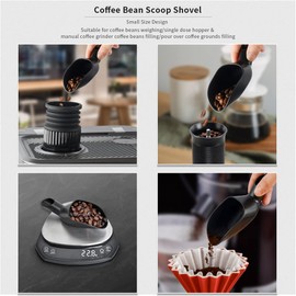 Coffee Measuring Scoop Bean Scooper - CAFEMASY Barista Tools Set of 2pcs Plastic Coffee Measure Scoop Spoon for Weighing and Filling Coffee Beans Coffee Grounds