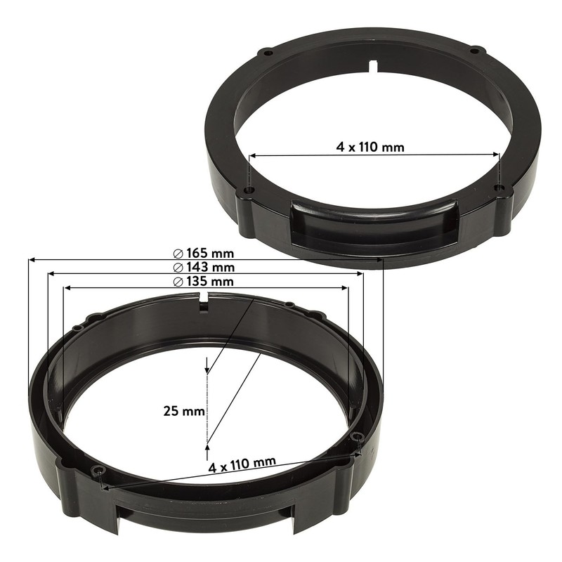 tomzz Audio 2849-001 Speaker Rings Adapter Brackets Compatible with Seat