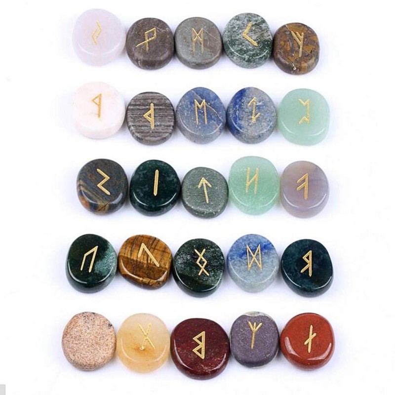 Rune Stone Healing Gemstone 25pcs/170g/Set Home Decor Figurine