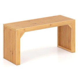 Solid Bamboo Dining and Entryway Bench Indoor and Outdoor Patio Benchcolor: Natural Color