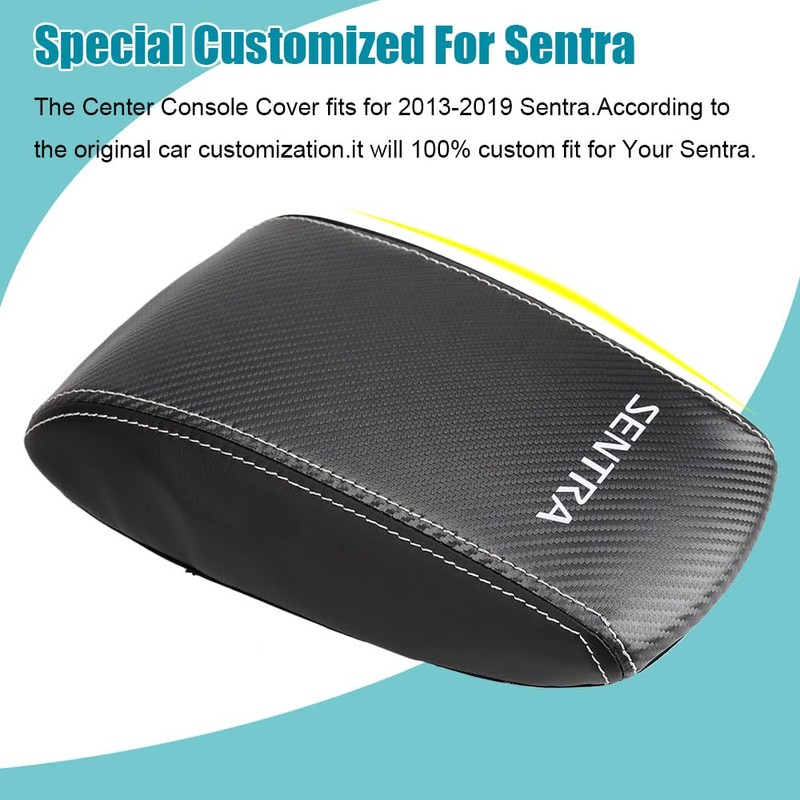 LEXLEY Armrest Box Cover Center Console Pad Waterproof Anti-Scratch Leather