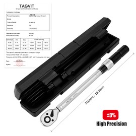 TAGVIT Torque Wrench 3/8 Inch, ± 3% Error Accuracy, 10-60 NM Torque Wrench with a Portable Box for Motorcycle, Bicycle, Car Maintenance