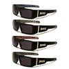 Locs Gangsta Sunglasses Various Combos 58 Style (4 Pack Blue,