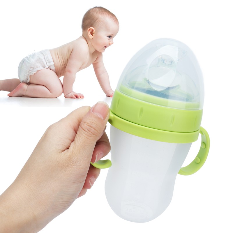 Baby Cereal Bottle Silicone Unisex Baby Squeeze Cereal Feeding Flow