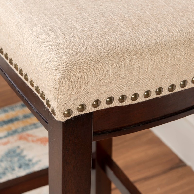Linon Harper Stool Fabric Top