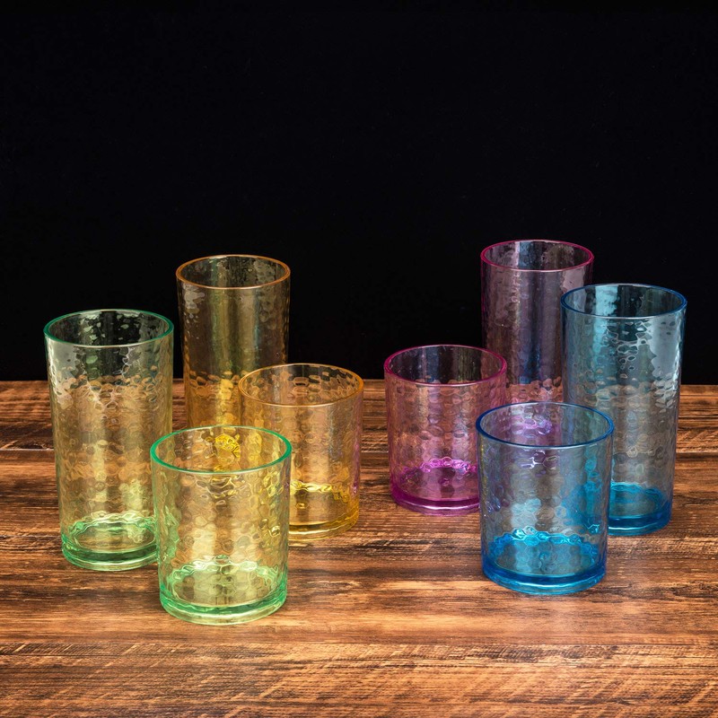 KX-WARE 14-ounce and 20-ounce Acrylic Glasses Plastic Tumbler, set of