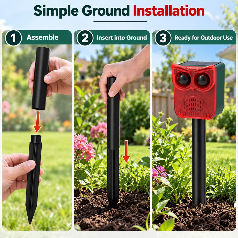 Solar Motion Sensor Animal Repeller for Outdoor Protection – Dog