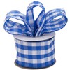 Tekdeere 2-1/2 Inch Bubbled Check Ribbon, 10 Yards Royal and